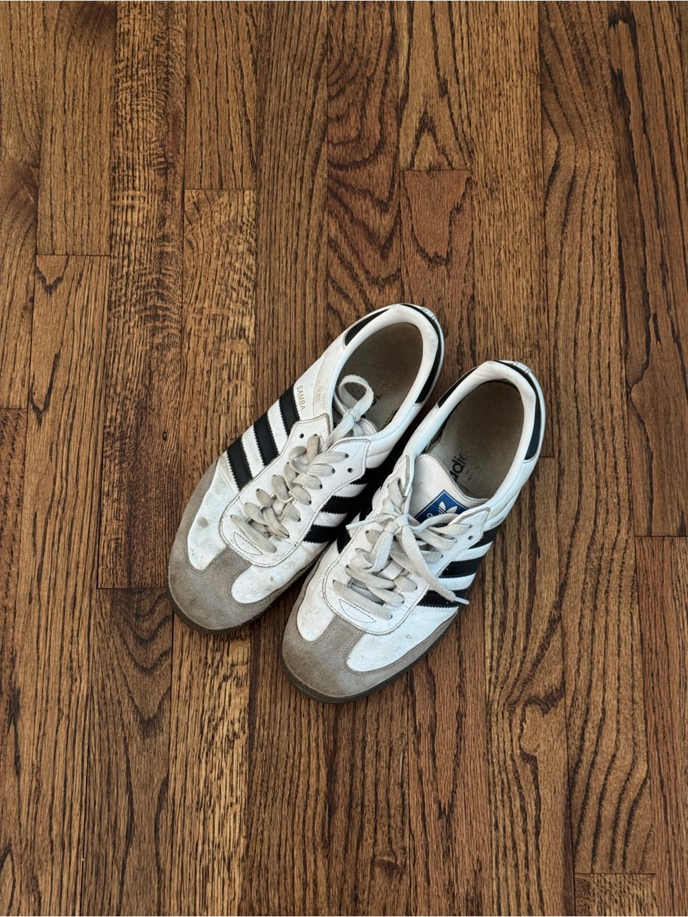 Adidas Sambas White and Black Three-Stripe Men’s Sneakers